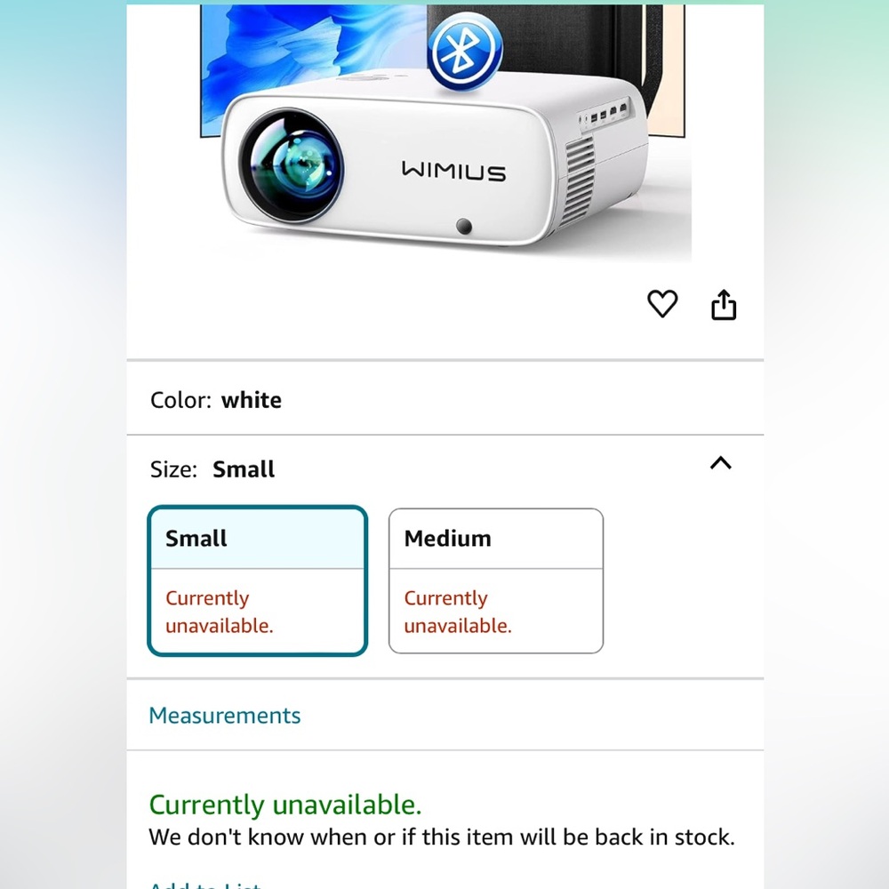 WiMiUS Projector with WiFi and Bluetooth, Native 1080P